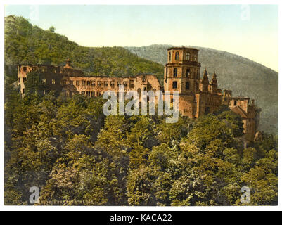 Die Burg, von der Terrasse aus, Heidelberg, Baden, Deutschland LCCN 2002713585 gesehen Stockfoto