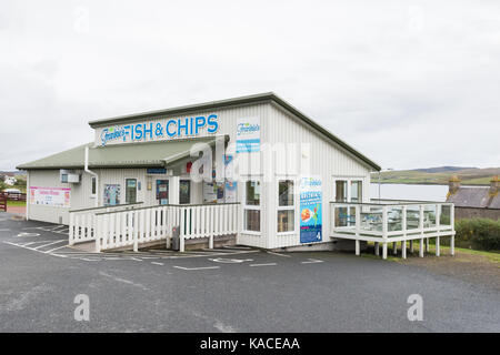 Frankie's Fish und Chips shop, Brae, Shetlandinseln, Schottland, UK Stockfoto