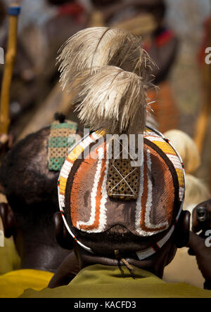 Dassanech Stolz Ox Feier, Salheng, Turkana County, Omorate, Äthiopien Stockfoto