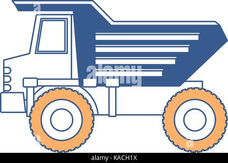 Dump Truck flachbild Symbol in Farbe Abschnitte Silhouette Stock Vektor