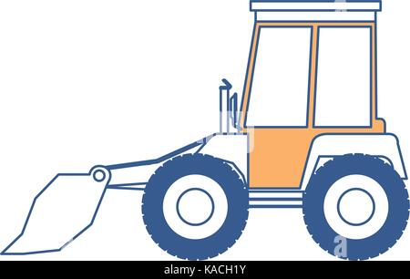 Bulldozer flachbild Symbol in Farbe Abschnitte Silhouette Stock Vektor