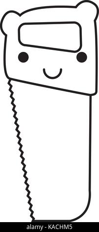 Hand sah Symbol monochrome kawaii Silhouette Stock Vektor