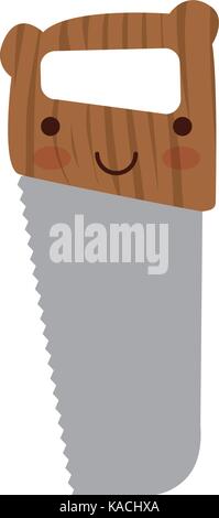 Hand sah Symbol bunte kawaii Silhouette Stock Vektor