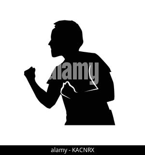 Bold boxer Haltung Silhouette, Illustration Design, auf weißem Hintergrund. Stock Vektor