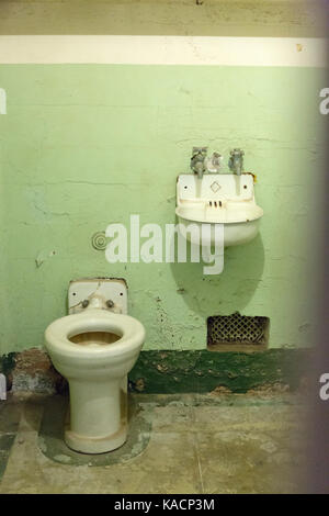 Details von Gefängnisinsel Alcatraz. Stockfoto