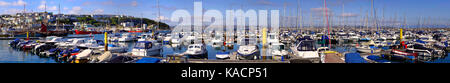 De - Devon: Extreme Panorama von Brixham Marina Stockfoto