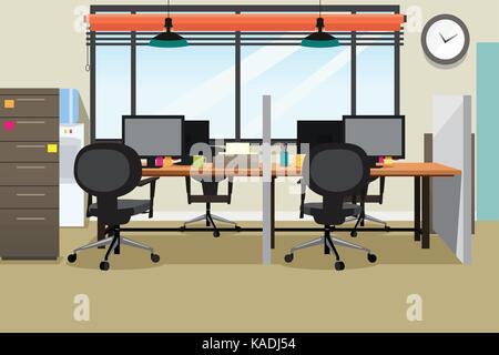 Ein Vektor Illustration von leeren Büro Arbeitsplatz Stock Vektor