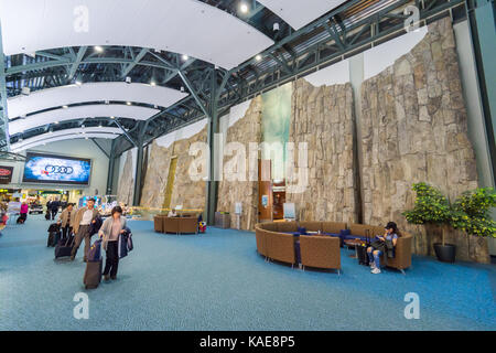 Inländische Terminals am Internationalen Flughafen Vancouver - Vancouver, BC, Kanada - 14 September 2017. Stockfoto