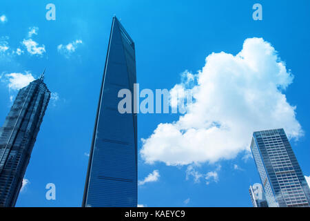 Wolkenkratzer SWFC Jin Mao Tower und Shanghai World Financial Center in Shanghai Stockfoto