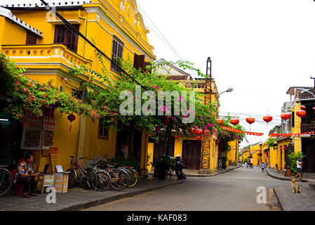Hoi An Altstadt am frühen Morgen Sonnenschein, Quang Nam, Vietnam Stockfoto