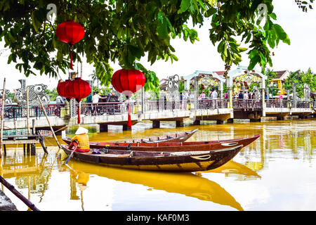 Hoi An Stadt - Höhepunkt jeder Reise nach Vietnam. Hio Eine alte Stadt ist ein UNESCO-Welterbe. Vietnam Stockfoto