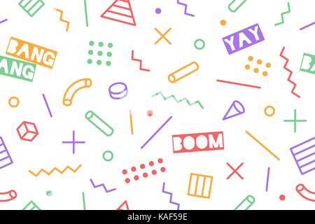 Nahtlose grafische Memphis Muster Stock Vektor