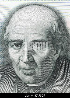 Miguel Hidalgo y Costilla Portrait von mexikanischen Pesos Stockfoto