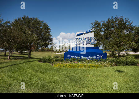 Tavares Florida City Willkommen Anmelden Stockfoto