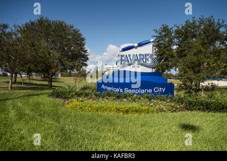 Tavares Florida City Willkommen Anmelden Stockfoto