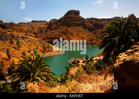 Embalse de Soria, Gran Canaria, Kanarische Inseln, Spanien. Stockfoto