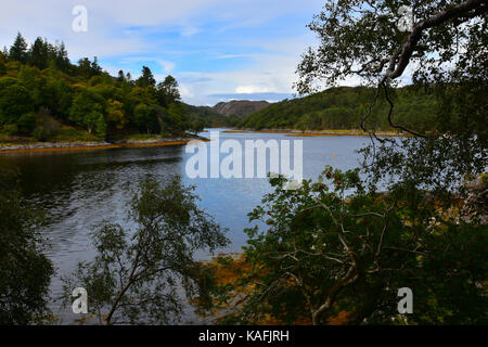 Blick vom Schloss Tioram - Ardnamurchan Halbinsel - Schottland Stockfoto