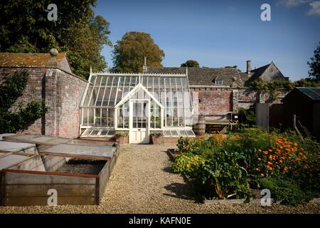 Avebury, Wiltshire, Küche, Garten, Gewächshaus Stockfoto