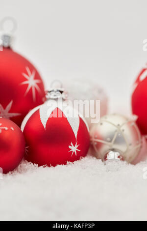Weihnachten Kugeln als Hintergrund für Grußkarte Stockfoto