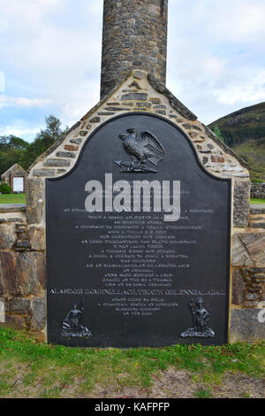 Das Glenfinnan Monument an der Spitze von Loch Shiel, Lochaber, Highland, Schottland. Stockfoto