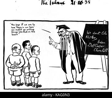 churchill Cartoon, Tribun 21.10.1938 Stockfoto