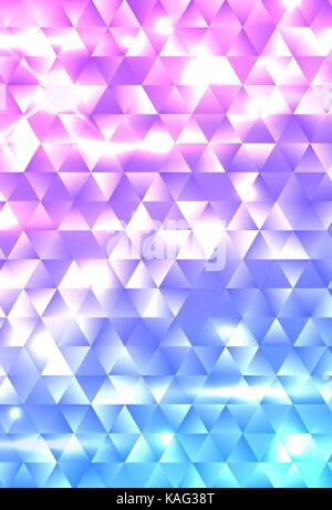 Glühende rainbow geometrischen Gradienten Dreieck Mosaik Hintergrund. Für Deckel, Broschüre, Flyer, Banner, Poster. Abstrakte elektrische bunte Vektor Kulisse mit Fackeln und funkelt. Stock Vektor
