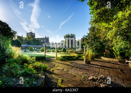 Der Sele Park in einen öffentlichen Park und Gärten in der Klosteranlage der Stadt von Hexham in Northumberland Stockfoto