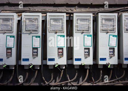 Peking, China - 21.September 2017: Smart Meter in Hutong Gasse an beilouguxiang Stockfoto