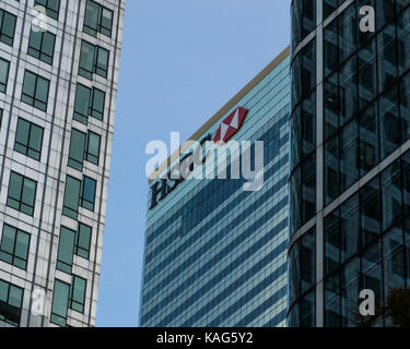 September 24, 2017, London, UK. HSBC Hauptquartier in Canary Wharf. Stockfoto