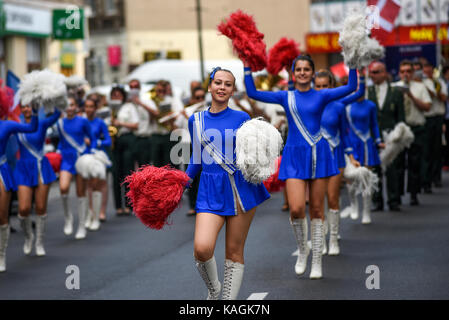 Szczecin, Polen, 6. August 2017: Der Tall Ships Races crew Parade 2017 in Stettin. Stockfoto