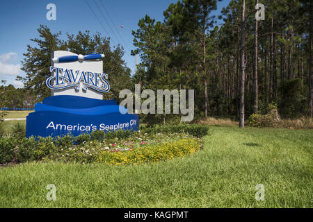 Tavares Florida City Willkommen Anmelden Stockfoto