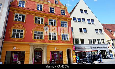 Der ehemalige Jesuit Bibliothek, historischen Gebäude in der Altstadt von Ingolstadt, Deutschland Stockfoto