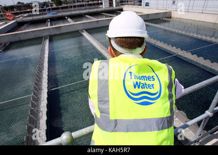 Thames Gateway Wasseraufbereitungsanlagen. Becton, Greater London. 17.06.2010. Stockfoto