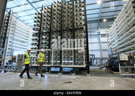 Thames Gateway Wasseraufbereitungsanlagen. Becton, Greater London. 17.06.2010. Stockfoto