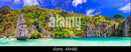 Schöne El Nido, Palawan, Philippinen, unglaubliche Natur. Stockfoto