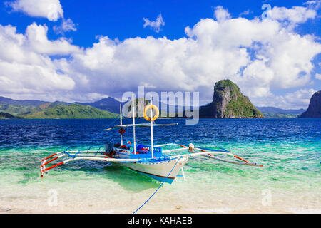 Schöne El Nido, Palawan, Philippinen, Panoramaaussicht. Stockfoto