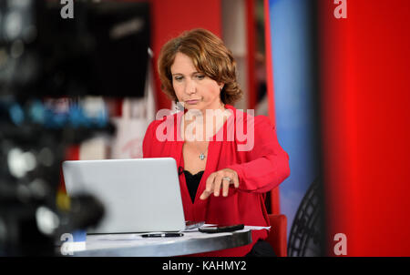 Brighton, UK. 26 Sep, 2017. BBC politischer Korrespondent Jo Coburn arbeiten bei der Labour Party in Brighton heute: Simon Dack/Alamy leben Nachrichten Stockfoto