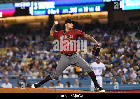 Los Angeles, Kalifornien, USA. 6. Sep 2017. Taijuan Walker (diamantmarkierungen) MLB: Arizona Diamondbacks Krug Taijuan Walker Plätze während der Major League Baseball Spiel gegen die Los Angeles Dodgers at Dodger Stadium Los Angeles, Kalifornien, Vereinigte Staaten. Credit: Hiroaki Yamaguchi/LBA/Alamy leben Nachrichten Stockfoto