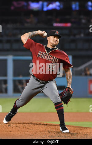 Los Angeles, Kalifornien, USA. 6. Sep 2017. Taijuan Walker (diamantmarkierungen) MLB: Arizona Diamondbacks Krug Taijuan Walker Plätze während der Major League Baseball Spiel gegen die Los Angeles Dodgers at Dodger Stadium Los Angeles, Kalifornien, Vereinigte Staaten. Credit: Hiroaki Yamaguchi/LBA/Alamy leben Nachrichten Stockfoto