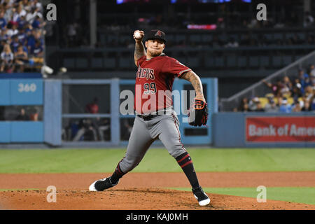 Los Angeles, Kalifornien, USA. 6. Sep 2017. Taijuan Walker (diamantmarkierungen) MLB: Arizona Diamondbacks Krug Taijuan Walker Plätze während der Major League Baseball Spiel gegen die Los Angeles Dodgers at Dodger Stadium Los Angeles, Kalifornien, Vereinigte Staaten. Credit: Hiroaki Yamaguchi/LBA/Alamy leben Nachrichten Stockfoto