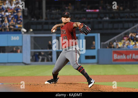 Los Angeles, Kalifornien, USA. 6. Sep 2017. Taijuan Walker (diamantmarkierungen) MLB: Arizona Diamondbacks Krug Taijuan Walker Plätze während der Major League Baseball Spiel gegen die Los Angeles Dodgers at Dodger Stadium Los Angeles, Kalifornien, Vereinigte Staaten. Credit: Hiroaki Yamaguchi/LBA/Alamy leben Nachrichten Stockfoto