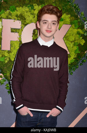 Los Angeles, USA. 25 Sep, 2017. Thomas dem Barbusca im Fox Fallen ankommen Partei 2017, über den LA in Los Angeles. September 25, 2017. Credit: Tsuni/USA/Alamy leben Nachrichten Stockfoto