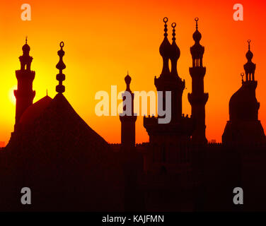 Sultan Hassan Moschee bei Sonnenuntergang, Kairo, Ägypten Stockfoto