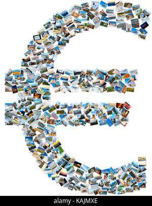 Europäischen Union, Symbol für die Währung: euro Zeichen auf weißem Hintergrund Stockfoto