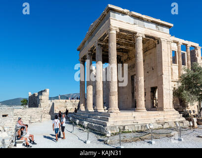 Das erechtheion Erechtheion (), einen Tempel, der sowohl Athena und Poseidon, Akropolis, Athen, Griechenland Stockfoto