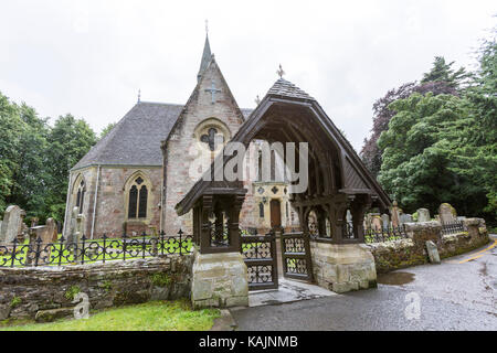 Luss Parish Church, Luss, am Westufer von Loch Lomond, Argyll & Bute, Schottland, Großbritannien Stockfoto