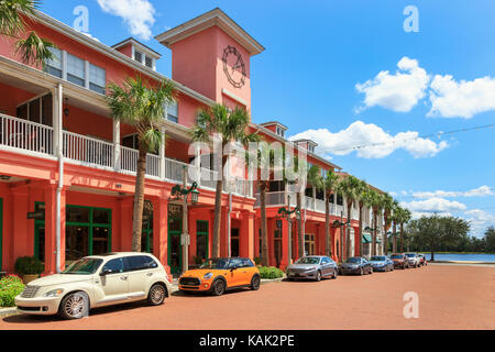 Läden, Büros und Wohnungen in der Market Street, Feier, Orlando, Florida, USA Stockfoto