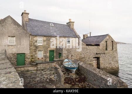 Die Lodberries - Alte Lerwick waterfront Traditionelle lodberrie Trading House, Lerwick, Shetlandinseln, Schottland, Großbritannien Stockfoto