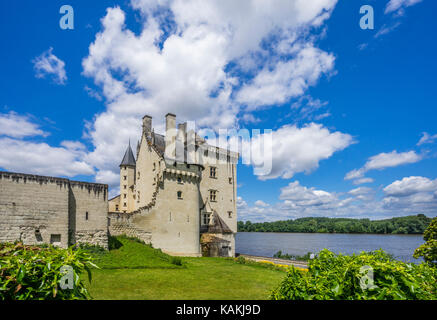 Frankreich, Pays de la Loire, Maine-et-Loire, Montsoreau, Blick auf das Renaissance Schloss Château de Saumur an der Loire Stockfoto