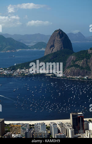 Zuckerhut, Guanabara Bay und Botafogo Beach, Rio de Janeiro, Brasilien, Südamerika Stockfoto